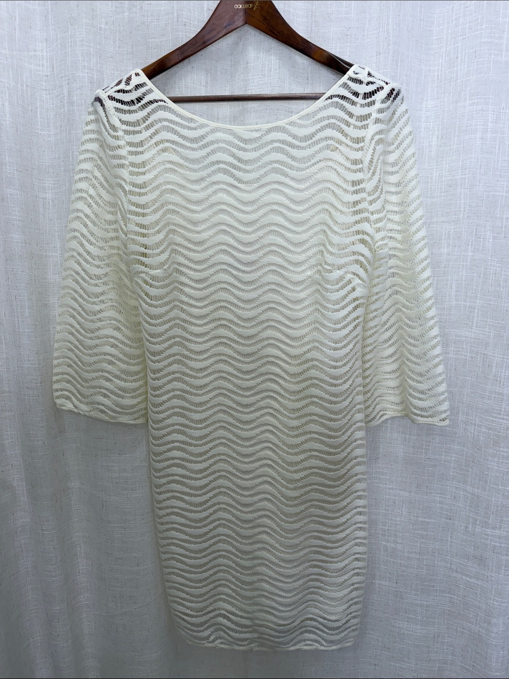 Lilly Pulitzer Cream Wave-Knit Sheath Dress size X-Large Excellent Condition